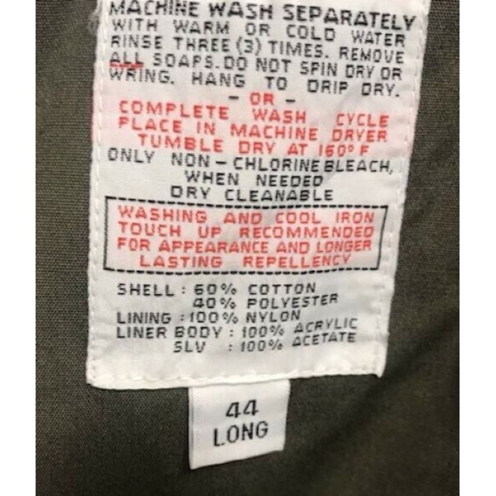 Vintage Harbor Light New York Overcoat Zip In Faux Fur Liner OD Green Men's 44 - Picture 9 of 10